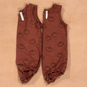 Rylee + Cru Brown Tomato Rompers - Twins